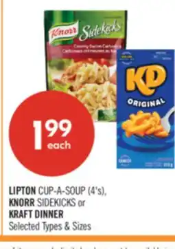 Shoppers Drug Mart LIPTON CUP-A-SOUP (4's), KNORR SIDEKICKS or KRAFT DINNER offer