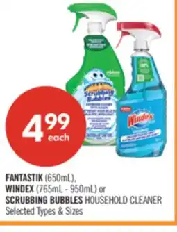Shoppers Drug Mart FANTASTIK (650mL), WINDEX (765mL-950mL) or SCRUBBING BUBBLES HOUSEHOLD CLEANER offer