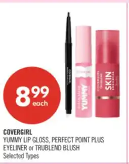 Shoppers Drug Mart COVERGIRL YUMMY LIP GLOSS, PERFECT POINT PLUS EYELINER or TRUBLEND BLUSH offer
