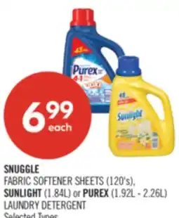 Shoppers Drug Mart SNUGGLE FABRIC SOFTENER SHEETS (120's), SUNLIGHT (1.84L) or PUREX (1.92L - 2.26L) LAUNDRY DETERGENT offer