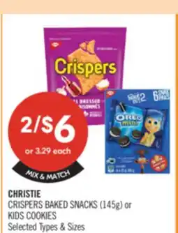 Shoppers Drug Mart CHRISTIE CRISPERS BAKED SNACKS (145g) or KIDS COOKIES offer