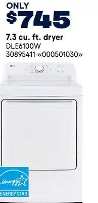 RONA LG 7.3 cu. ft. dryer offer