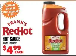 Len's Mill Stores FRANK'S RedHot HOT SAUCE offer