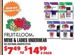 Len's Mill Stores MENS & LADIES UNDERWEAR offer