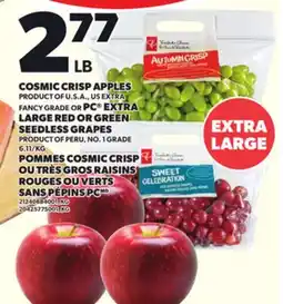 Independent City Market COSMIC CRISP APPLES OR PC EXTRA LARGE RED OR GREEN SEEDLESS GRAPES offer