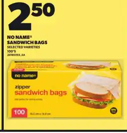 Independent City Market NO NAME SANDWICH BAGS, 100'S offer