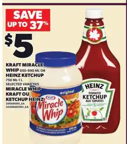 Independent City Market KRAFT MIRACLE WHIP, 650-890 ML OR HEINZ KETCHUP, 750 ML-1 L offer