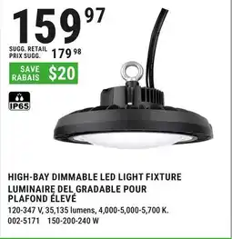 BMR HIGH-BAY DIMMABLE LED LIGHT FIXTURE offer