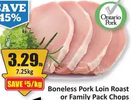 Starsky Boneless Pork Loin Roast or Family Pack Chops offer