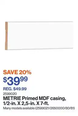 Patrick Morin Primed MDF casing, 1/2-in. X 2,5-in. X 7-ft offer