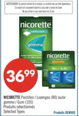 Pharmaprix NICORETTE Lozenges (80) or Gum (105) offer