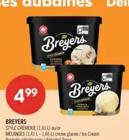 Pharmaprix BREYERS STYLE CRÈMERIE (1,41 L) or MÉLANGES (1,41 L - 1,66 L) Ice Cream offer