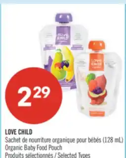 Pharmaprix LOVE CHILD Organic Baby Food Pouch offer