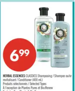 Pharmaprix HERBAL ESSENCES CLASSICS Shampoo or Conditioner offer