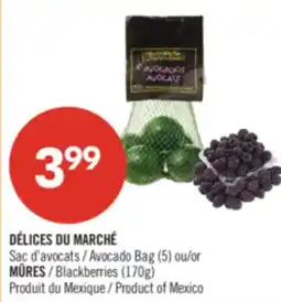 Pharmaprix Avocado Bag (5) or Blackberries (170 g) offer