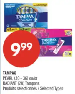 Pharmaprix TAMPAX PEARL (30 - 36) or RADIANT (28) Tampons offer