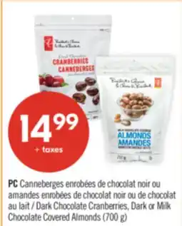 Pharmaprix PC Dark Chocolate Cranberries, Dark or Milk Chocolate Covered Almonds (700 g) offer