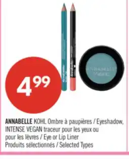Pharmaprix ANNABELLE KOHL Eyeshadow, INTENSE VEGAN Eye or Lip Liner offer