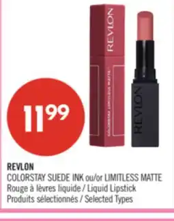 Pharmaprix REVLON COLORSTAY SUEDE INK or LIMITLESS MATTE Liquid Lipstick offer