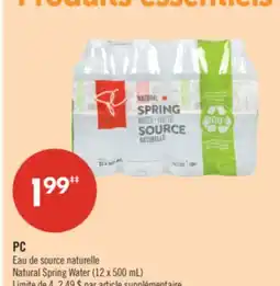 Pharmaprix PC Natural Spring Water offer