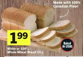 White or 100% Whole Wheat Bread