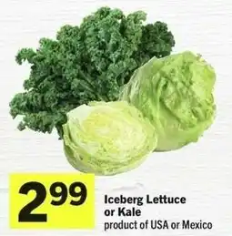 IGA Iceberg Lettuce or Kale offer