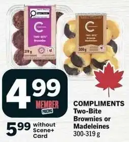 IGA Compliments two-bite brownies or madeleines offer
