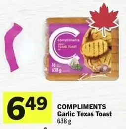 IGA Compliments garlic texas toast offer