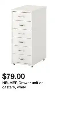 IKEA HELMER Drawer unit on casters, white offer
