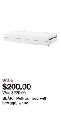 IKEA SLÄKT Pull-out bed with storage, white offer