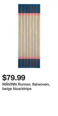 IKEA MÄVINN Runner, flatwoven, beige blue/stripe offer