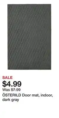 IKEA ÖSTERILD Door mat, indoor, dark gray offer