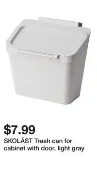 IKEA SKOLÄST Trash can for cabinet with door, light gray offer