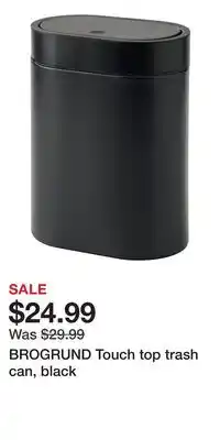 IKEA BROGRUND Touch top trash can, black offer