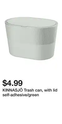 IKEA KINNASJÖ Trash can, with lid self-adhesive/green offer