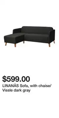 IKEA LINANÄS Sofa, with chaise/Vissle dark gray offer