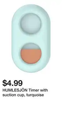 IKEA HUMLESJÖN Timer with suction cup, turquoise offer