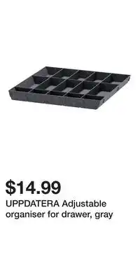 IKEA UPPDATERA Adjustable organiser for drawer, gray offer