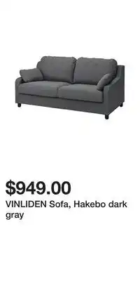 IKEA VINLIDEN Sofa, Hakebo dark gray offer