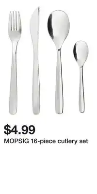 IKEA MOPSIG 16-piece cutlery set offer