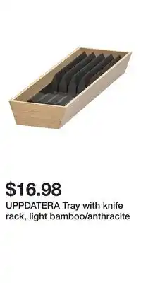 IKEA UPPDATERA Tray with knife rack, light bamboo/anthracite offer