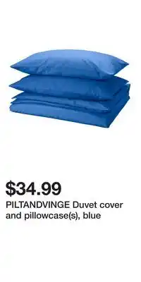 IKEA PILTANDVINGE Duvet cover and pillowcase(s), blue offer