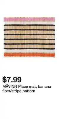 IKEA MÄVINN Place mat, banana fiber/stripe pattern offer