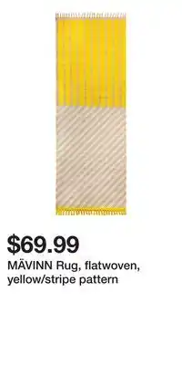 IKEA MÄVINN Rug, flatwoven, yellow/stripe pattern offer