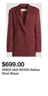 Holt Renfrew DRIES VAN NOTEN Baftan Wool Blazer offer