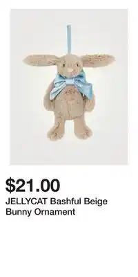 Holt Renfrew JELLYCAT Bashful Beige Bunny Ornament offer