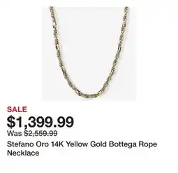 TSC Stores Stefano Oro 14K Yellow Gold Bottega Rope Necklace offer