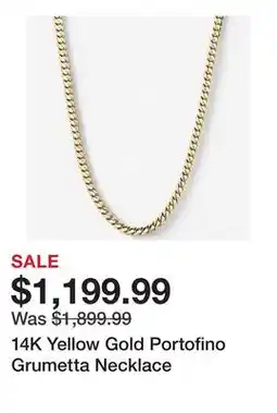 TSC Stores 14K Yellow Gold Portofino Grumetta Necklace offer