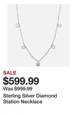 TSC Stores Sterling Silver Diamond Station Necklace offer