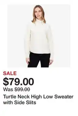 TSC Stores Turtle Neck High Low Sweater with Side Slits offer